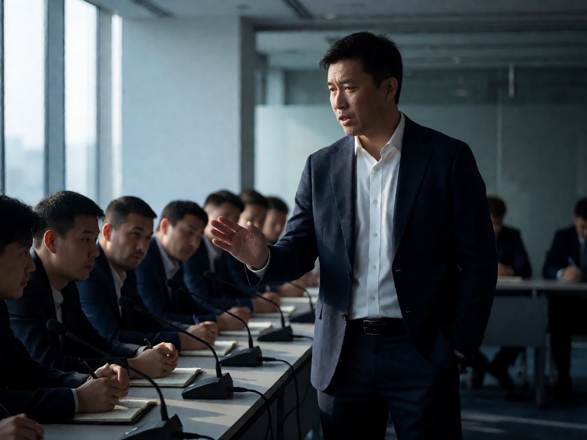 赛后采访现场，教练与媒体交流比赛内容